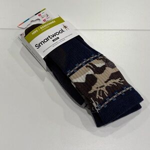 Smartwool Men's XL Hike Mountain Moose Crew Socks Navy NWT Light Cushion